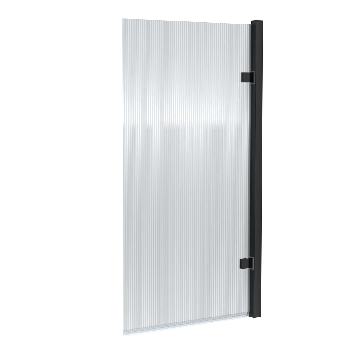 Nuie 830mm Fluted Hinged Bath Screen – Chrome, Brushed Brass or Matt Black, photo 4
