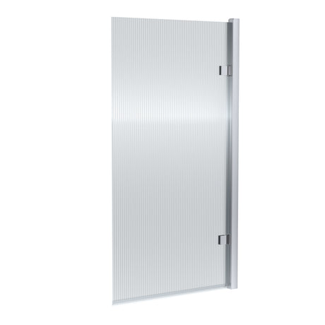 Nuie 830mm Fluted Hinged Bath Screen – Chrome, Brushed Brass or Matt Black, photo 2