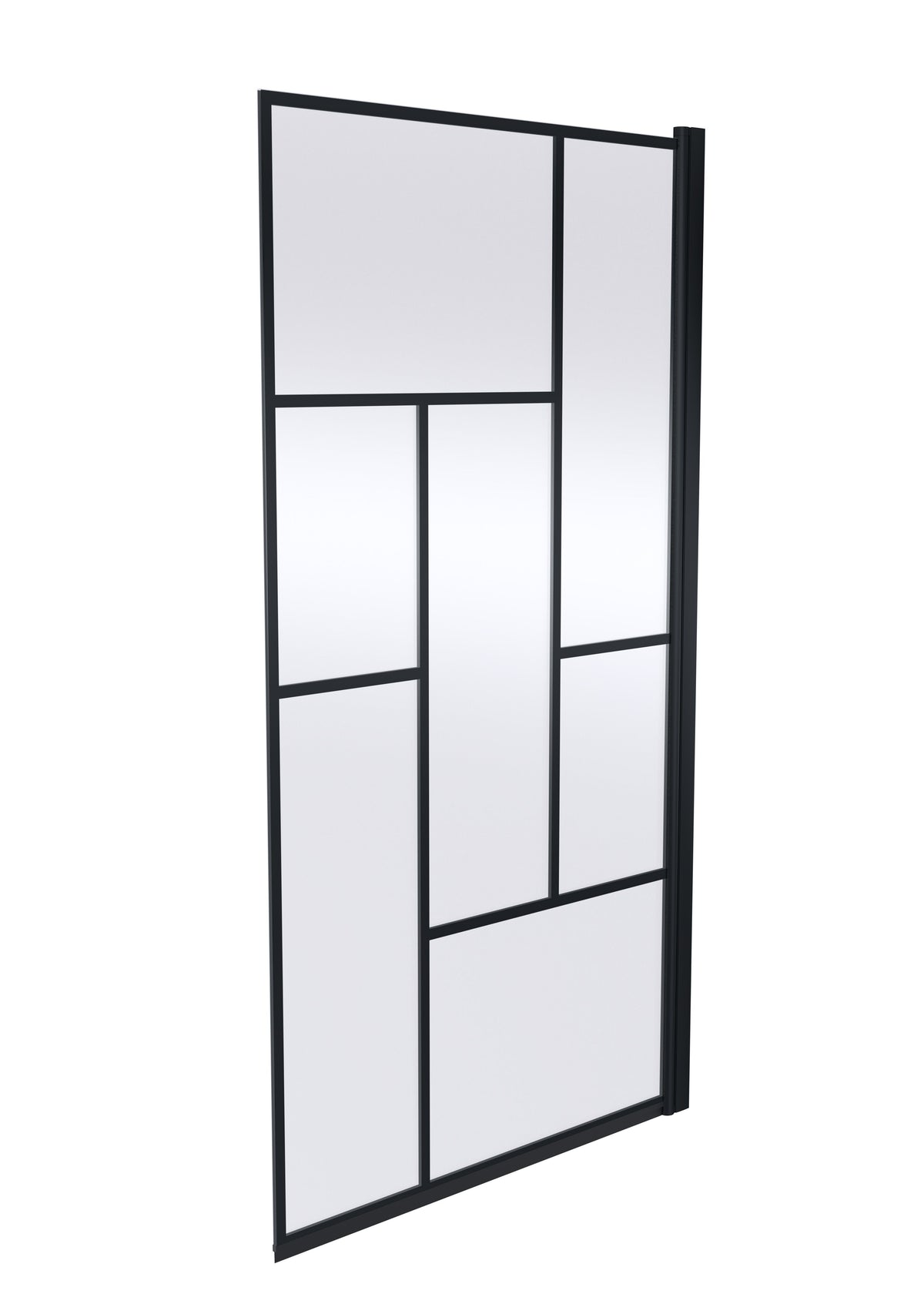 Nuie 800mm Bath Screen – 1430mm High – Matt Black, photo 2