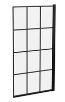 Nuie 800mm Square Bath Screen – Matt Black, photo 2
