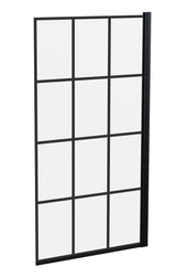 Nuie 800mm Square Bath Screen – Matt Black, photo 2