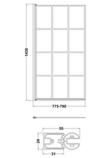 Nuie 800mm Square Bath Screen – Matt Black, photo 3