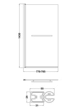 Nuie 800mm Bath Screen With Rail – Chrome, photo 3