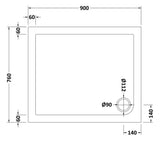Nuie Slimline Rectangular Shower Tray, photo 4
