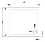 Nuie Slimline Rectangular Shower Tray, photo 5