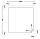 Nuie Slimline Square Shower Tray – 700 x 700mm, 760 x 760mm, 800 x 800mm, 900 x 900mm & 1000 x 1000mm, photo 7