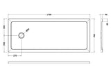 Nuie 1700 x 700mm Slimline Bath Replacement Shower Tray – White, photo 3