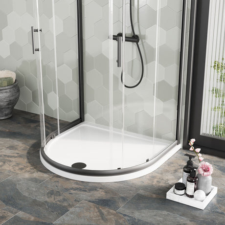 Nuie 1050mm Slimline D shape Shower Tray – White, photo 4