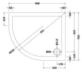 Nuie Slimline Offset Quadrant Shower Tray – 900 x 760mm, 900 x 800mm, 1000 x 800mm, 1000 x 900mm, 1200 x 800mm & 1200 x 900mm, photo 4