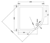 Nuie Slimline Quadrant Shower Tray – 700mm, 760mm, 800mm, 900mm & 1000mm, photo 7