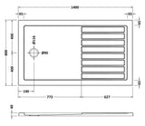 Nuie Slimline Rectangular Walk In Shower Tray – 1400 x 800mm, 1400 x 900mm, 1600 x 800mm, 1700 x 700mm & 1700 x 800mm, photo 3
