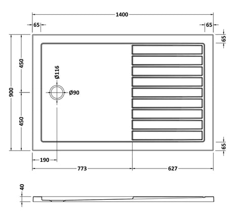 Nuie Slimline Rectangular Walk In Shower Tray – 1400 x 800mm, 1400 x 900mm, 1600 x 800mm, 1700 x 700mm & 1700 x 800mm, photo 4