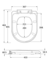 Nuie D-Shaped Soft Close Toilet Seat With Top Fix Hinge – White, photo 2
