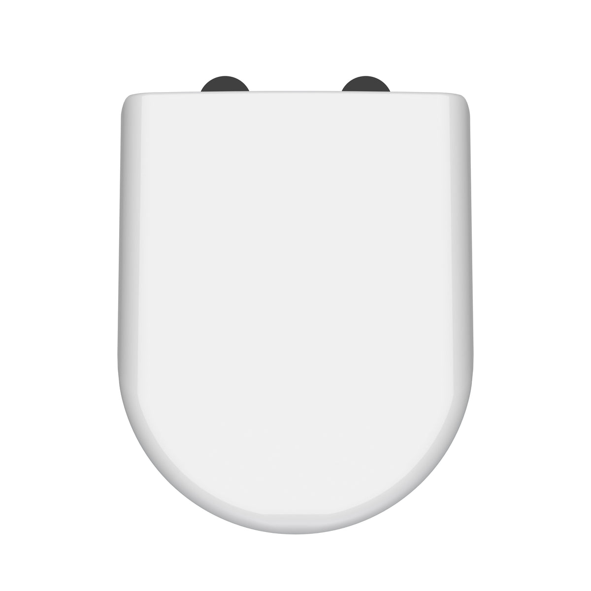 Nuie D-Shaped Soft Close Toilet Seat With Top Fix Hinge – 40mm High – Gloss White