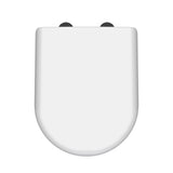 Nuie D-Shaped Soft Close Toilet Seat With Top Fix Hinge – 40mm High – Gloss White