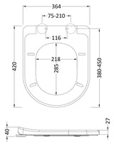 Nuie D-Shaped Soft Close Toilet Seat With Quick Release Hinge – White, photo 2