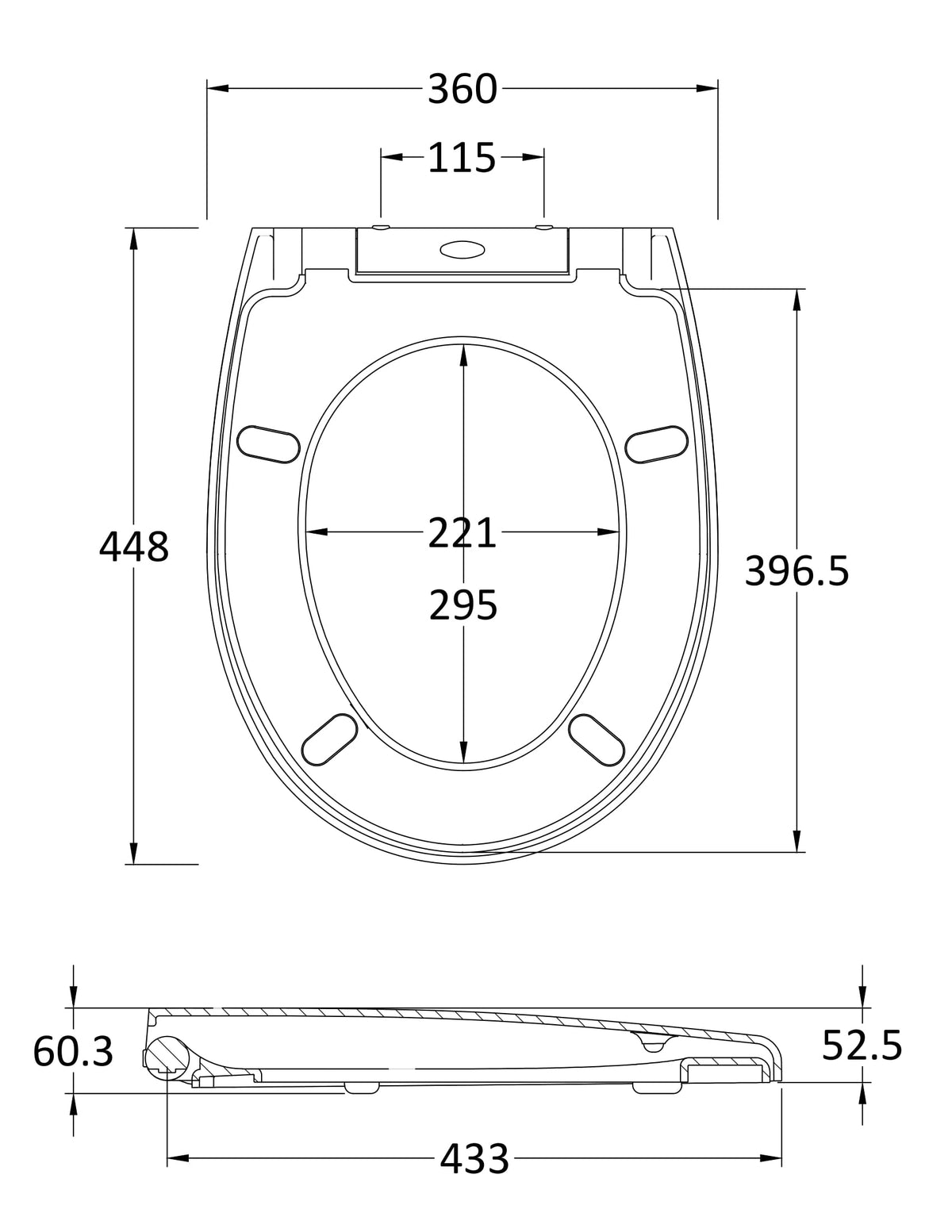 Nuie Round Soft Close Toilet Seat With Quick Release Hinge – White, photo 2