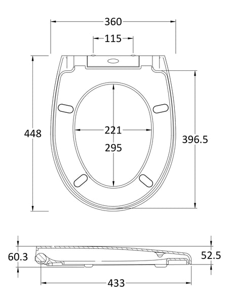 Nuie Round Soft Close Toilet Seat With Quick Release Hinge – White, photo 2