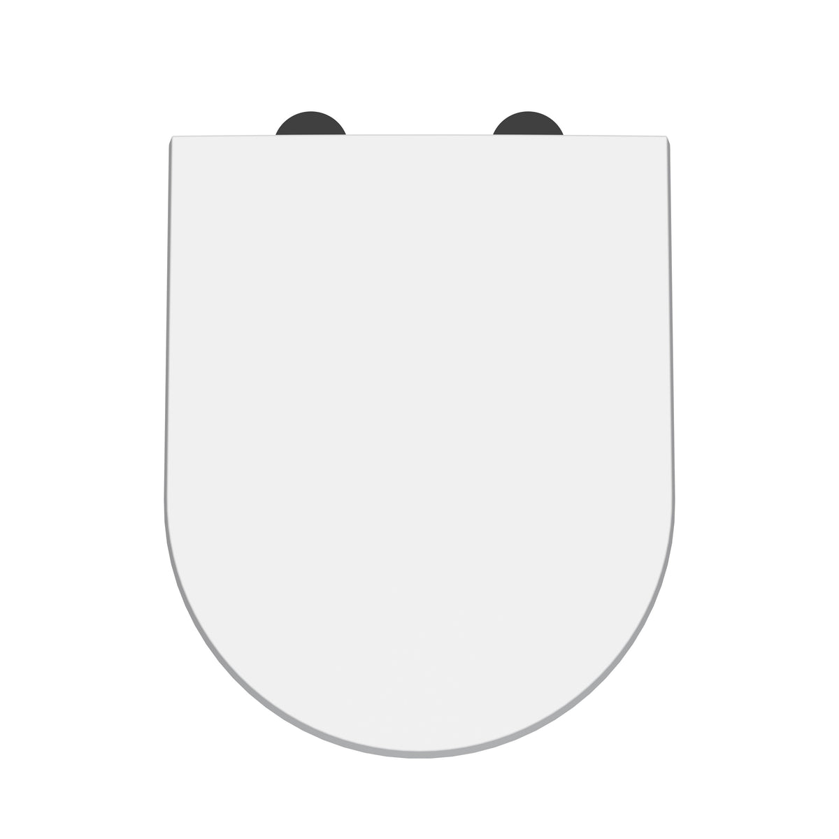 Nuie D-Shaped Soft Close Toilet Seat With Top Fix Hinge – 70mm High – Gloss White
