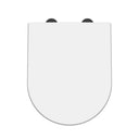Nuie D-Shaped Soft Close Toilet Seat With Top Fix Hinge – 70mm High – Gloss White