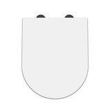 Nuie D-Shaped Soft Close Toilet Seat With Top Fix Hinge – 70mm High – Gloss White