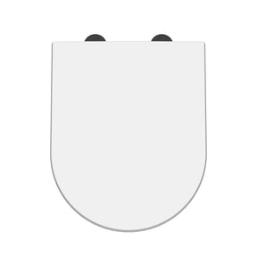Nuie D-Shaped Soft Close Toilet Seat With Top Fix Hinge – 70mm High – Gloss White