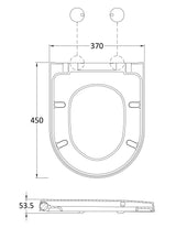 Nuie D-Shaped Soft Close Toilet Seat With Top Fix Hinge – 70mm High – Gloss White, photo 2