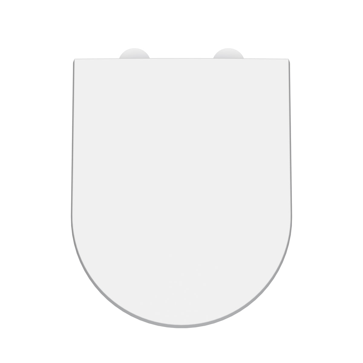 Nuie D-Shaped Soft Close Toilet Seat With Top Fix Hinge – 70mm High – Gloss White