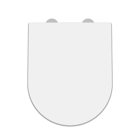 Nuie Gloss D-Shaped Soft Close Toilet Seat With Quick Release Hinge – White