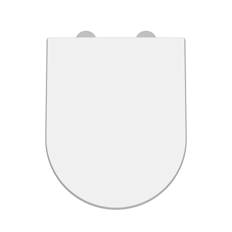 Nuie Gloss D-Shaped Soft Close Toilet Seat With Quick Release Hinge – White