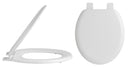 Nuie Traditional Round Wooden Toilet Seat With Bottom Fix Hinge – White