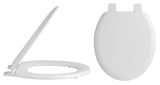Nuie Traditional Round Wooden Toilet Seat With Bottom Fix Hinge – White
