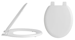 Nuie Traditional Round Wooden Toilet Seat With Bottom Fix Hinge – White