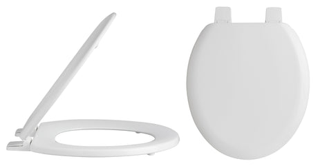 Nuie Traditional Round Wooden Toilet Seat With Bottom Fix Hinge – White