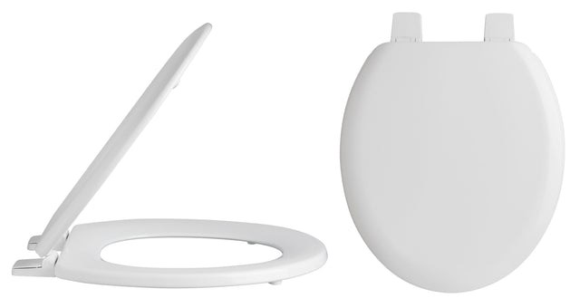 Nuie Traditional Round Wooden Toilet Seat With Bottom Fix Hinge – White