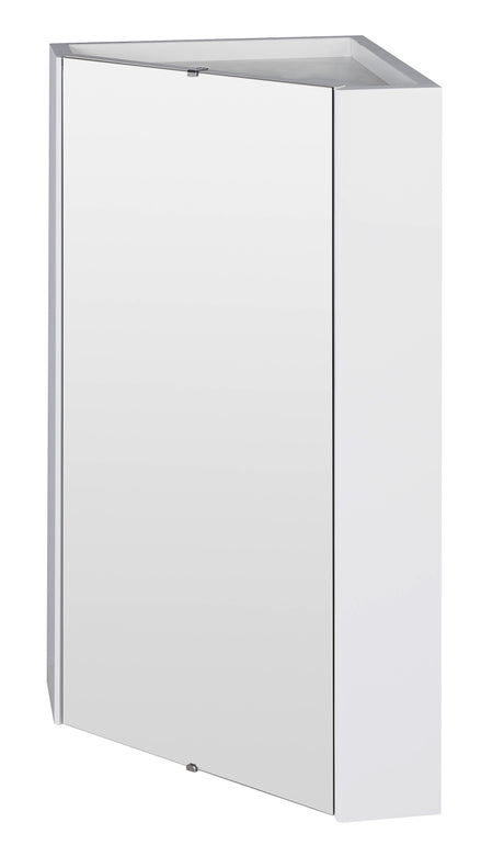Nuie Mayford 459mm 1 Door Wall Hung Corner Mirror Cabinet – Gloss White