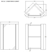 Nuie Mayford 459mm 1 Door Wall Hung Corner Mirror Cabinet – Gloss White, photo 2