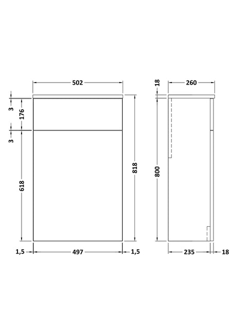 Nuie Arno 500mm Floor Standing WC Unit, photo 8