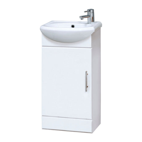 Nuie Mayford 1 Door Floor Standing Compact Vanity Unit With Basin – 400mm, 450mm & 500mm, photo 2