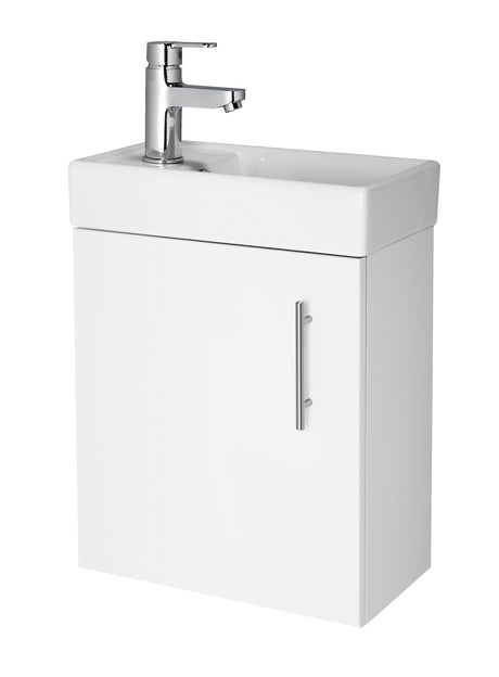 Nuie Vault 400mm 1 Door Wall Hung Compact Vanity Unit With Basin, photo 7