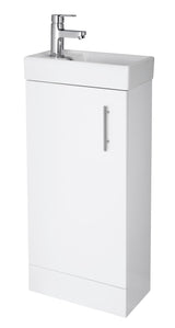 Nuie Vault 400mm 1 Door Floor Standing Compact Vanity Unit With Basin, photo 7