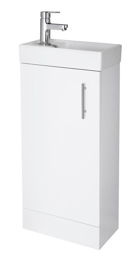 Nuie Vault 400mm 1 Door Floor Standing Compact Vanity Unit With Basin, photo 7