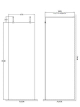 Nuie Framed Wetroom Screen With Support Arms – 700mm, 760mm, 800mm, 900mm, 1000mm, 1100mm, 1200mm & 1400mm, photo 2