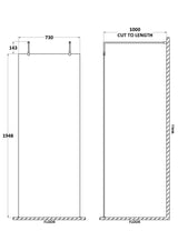 Nuie Framed Wetroom Screen With Support Arms – 700mm, 760mm, 800mm, 900mm, 1000mm, 1100mm, 1200mm & 1400mm, photo 3