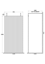 Nuie Frameless Fluted Wetroom Screen – 770mm, 870mm & 970mm, photo 5