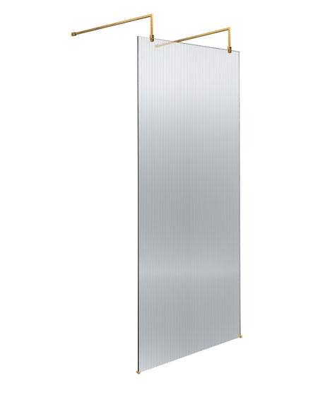 Nuie Frameless Fluted Wetroom Screen With Arms And Feet – 770mm, 870mm & 970mm