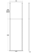 Nuie Framed Wetroom Screen With Ceiling Poles – 700mm, 760mm, 800mm, 900mm, 1000mm, 1100mm, 1200mm & 1400mm, photo 3