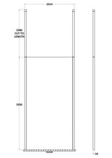 Nuie Framed Wetroom Screen With Ceiling Poles – 700mm, 760mm, 800mm, 900mm, 1000mm, 1100mm, 1200mm & 1400mm, photo 6
