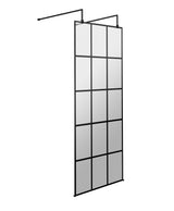 Nuie Frameless Wetroom Screen With Support Arms – 700mm, 760mm, 800mm, 900mm, 1000mm, 1100mm, 1200mm & 1400mm