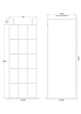 Nuie Frameless Wetroom Screen With Support Arms – 700mm, 760mm, 800mm, 900mm, 1000mm, 1100mm, 1200mm & 1400mm, photo 3